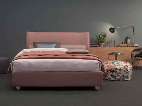 Letto imbottito in pelle Birò di V&Nice