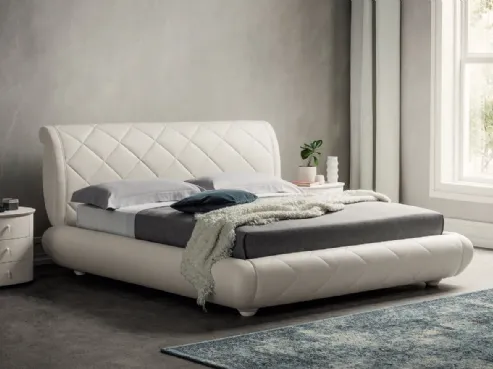Letto classico matrimoniale Rombi di Napol imbottito con testiera