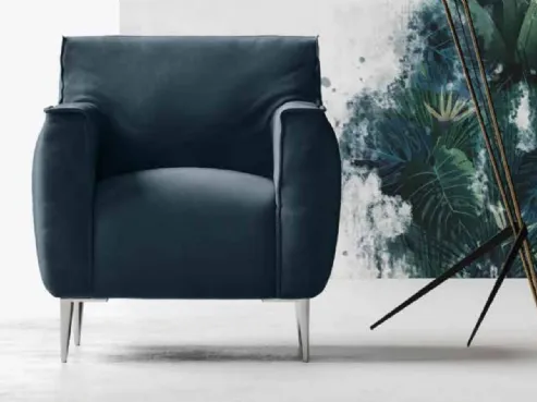 Poltroncina morbida a cubo, rivestimenti vari Luna di Doimo Salotti