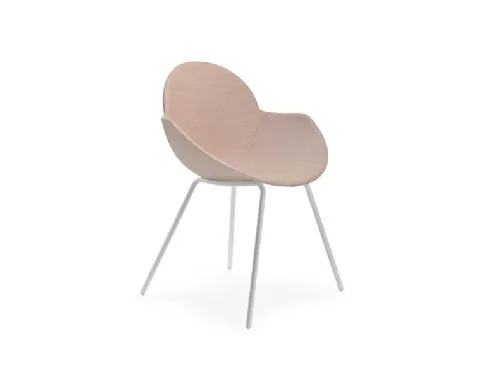 Sedia fissa moderna in polipropilene con rivestimento in tessuto Cookie Swivel 4 Legs di Infiniti