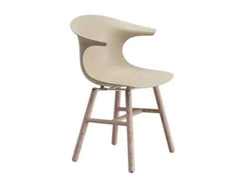 Sedia in legno e polipropilene con nuove misure Loop Mono Retro di Infiniti