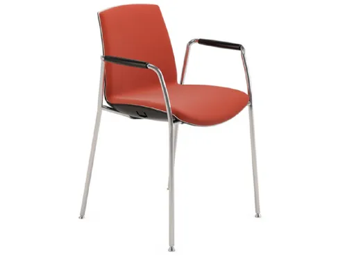 Sedia con gambe in acciaio e braccioli chiusi Now 4 Legs with closed Arms di Infiniti