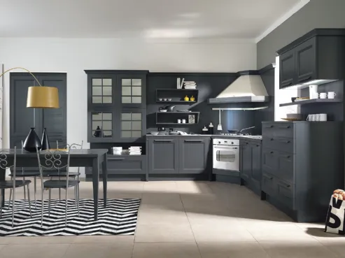 Cucina classica ad angolo con vetrine all'inglese Ylenia 1 di Aran