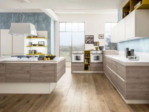 Cucina ad angolo con isola Oriente di Arrex