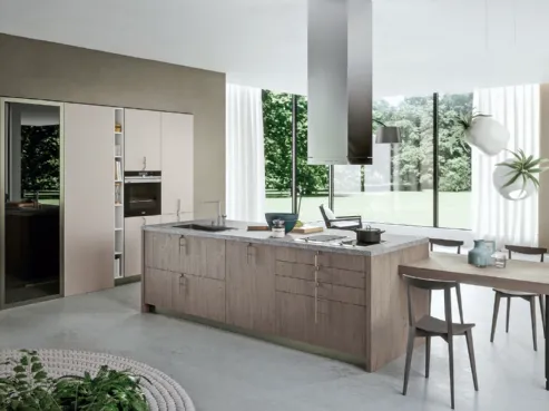 Cucina di design in legno, isola con tavolino Lab 2 - 13 di Aran