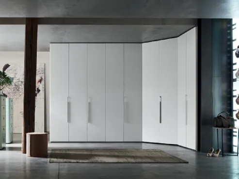 Armadio Wall Battente ad angolo in legno laccato di Maronese Acf