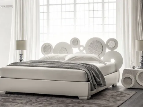 Letto Genesi Hybrid di design con testiera semi imbottita di Napol Arredamenti