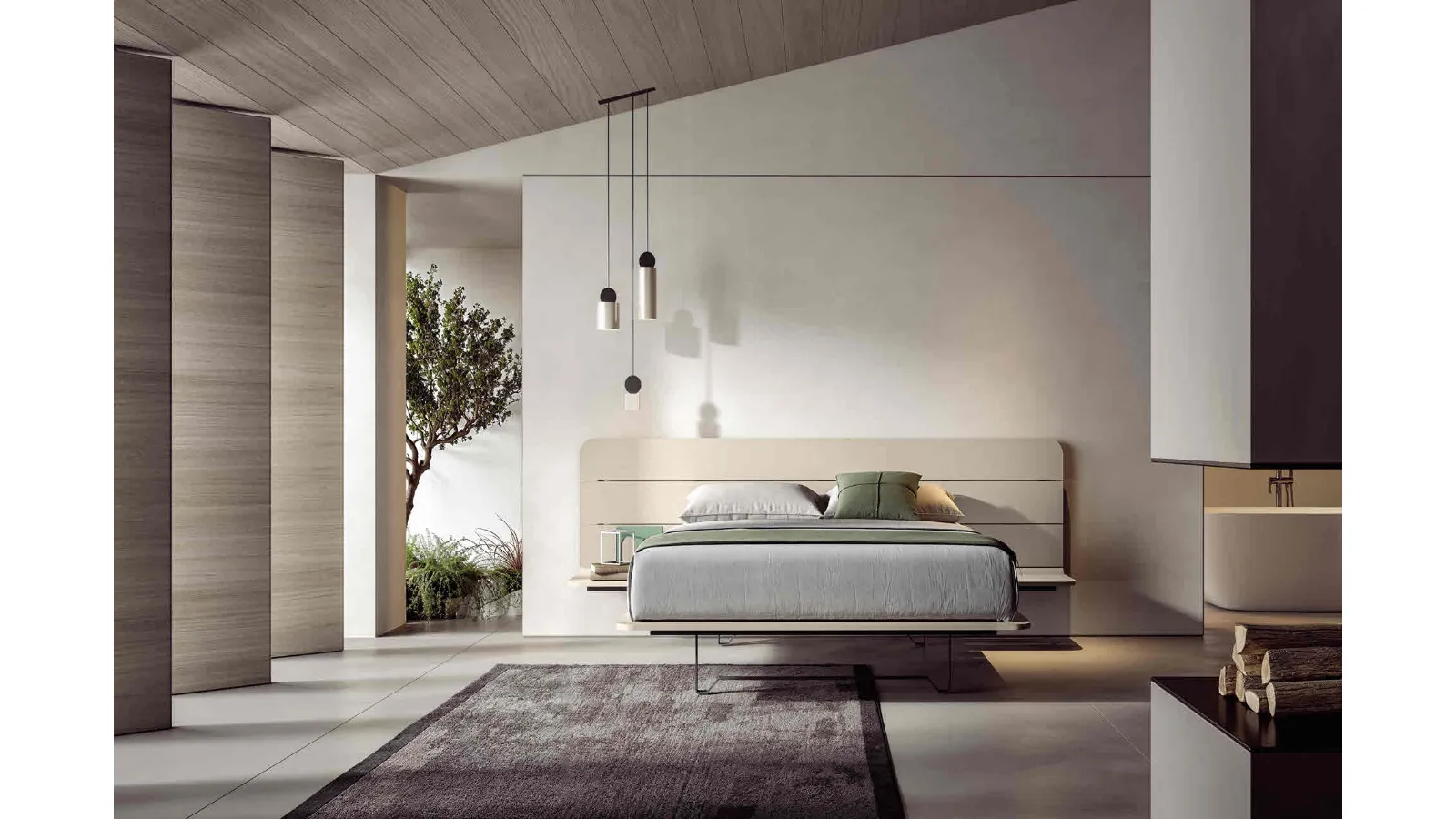 Letto in legno laccato Pinot di Veneran