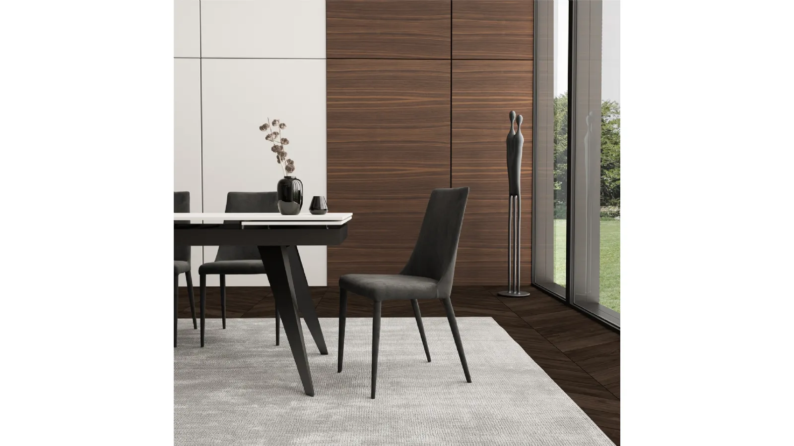 Sedia in velluto Ely di Easyline