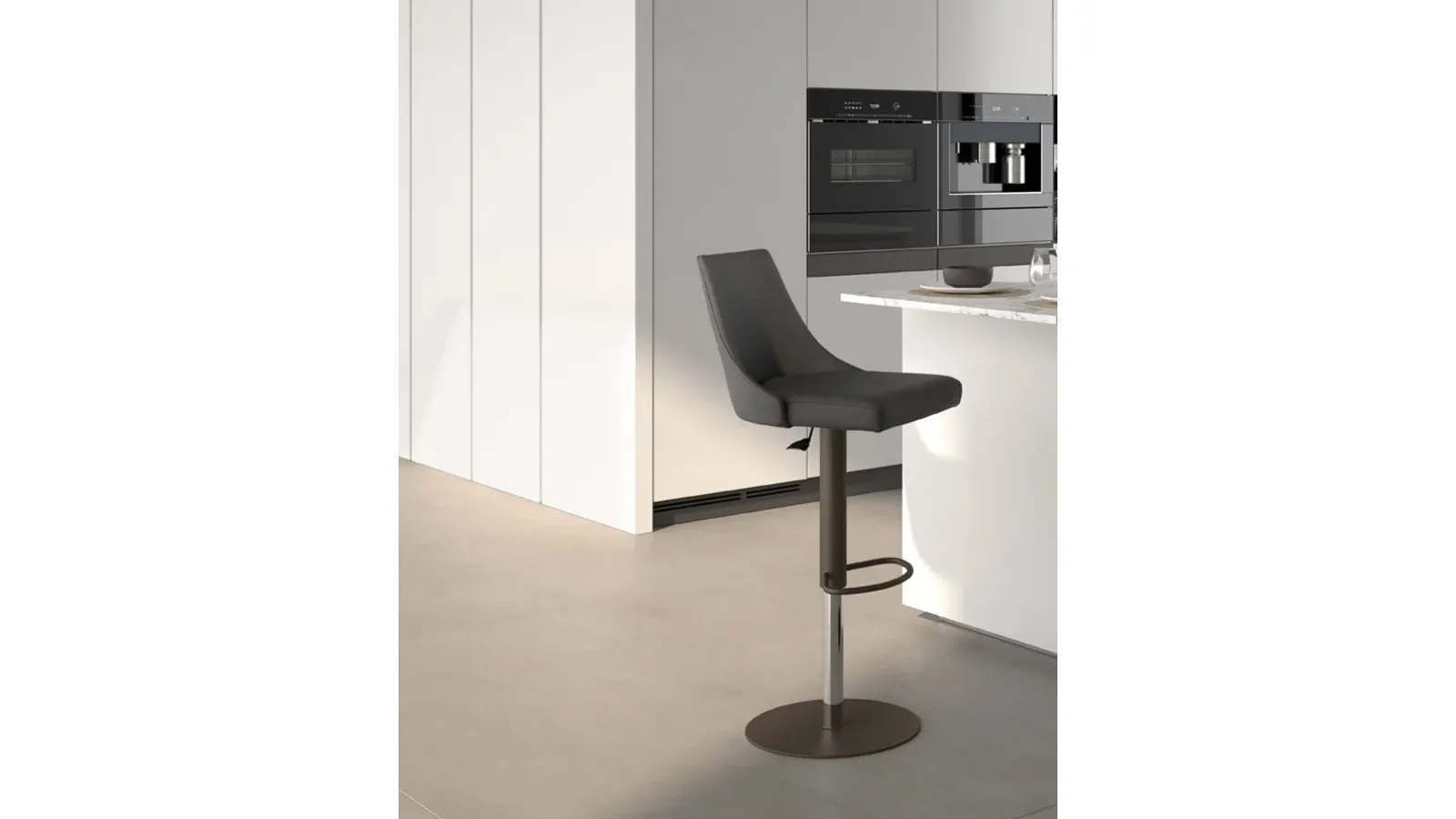 Sgabello in ecopelle Flick di Easyline