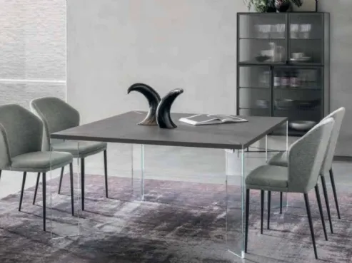 Tavolo fisso con struttura in vetro Concrete di Sedit