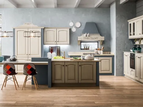 Cucina shabby in legno massiccio Comp 01 di Arrex