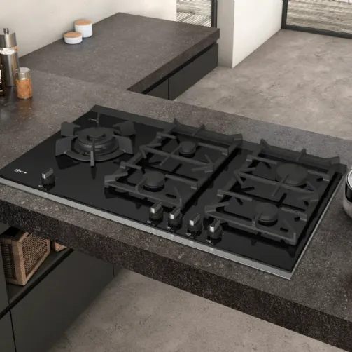 Piano cottura a gas 90 cm in Vetroceramica Nero di NEFF