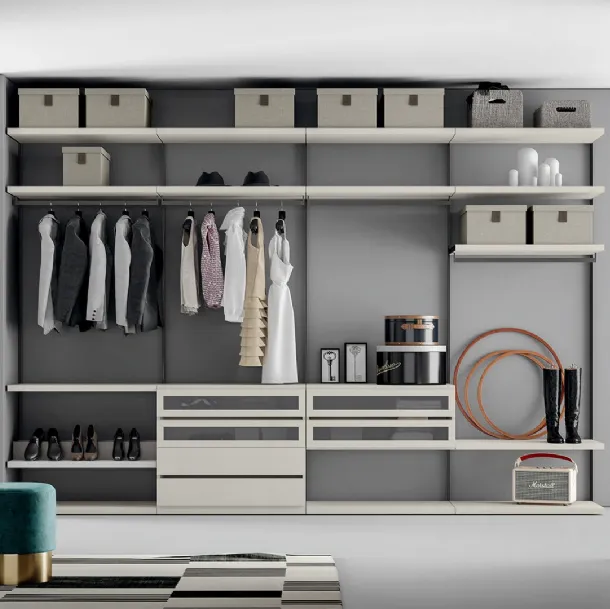 Cabina Armadio Easy Project Up in laccato opaco di Dall'Agnese