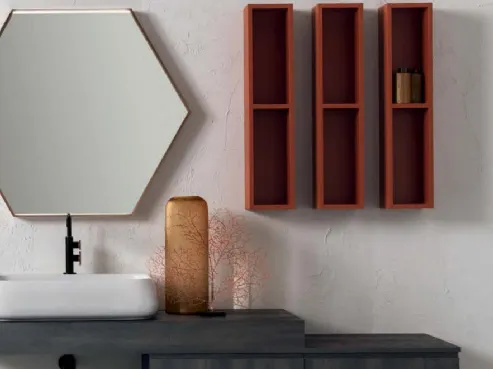Mobile bagno con pensili in laccato opaco B GO BG016 di Compab