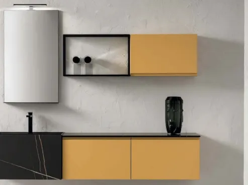 Mobile bagno in laccato opaco giallo girasole BG GO BG023 di Compab