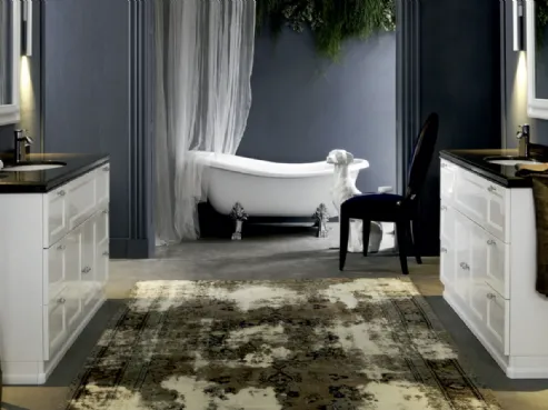 Mobile bagno in laccato lucido e piano in marmo DIAMANTE DM24B di Compab