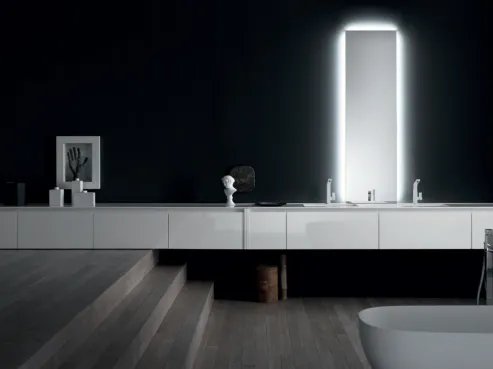 Mobile da Bagno sospeso in laccato lucido INK NK 05 di Compab