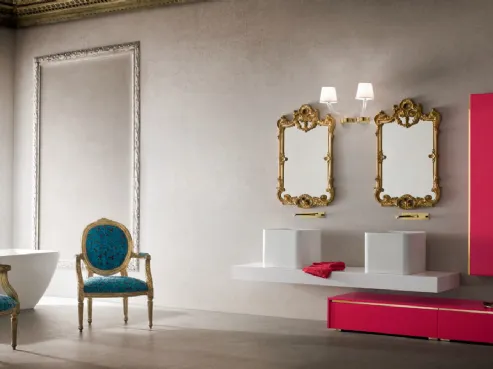 Mobile bagno in laccato rosso e piano in mineralguss JACANA LUXURY JA27 di Compab