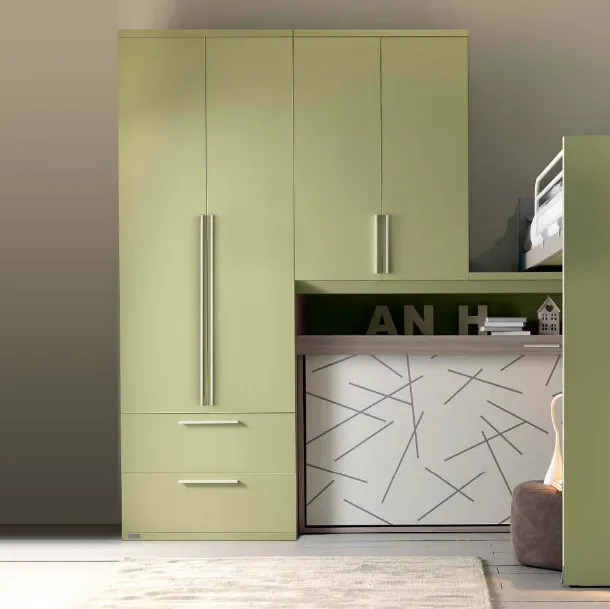Cameretta in laccato opaco Alpha Letto a Soppalco E030 di Doimo Cityline