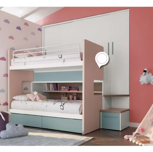 Cameretta Alpha Letto a Castello M020 di Doimo Cityline