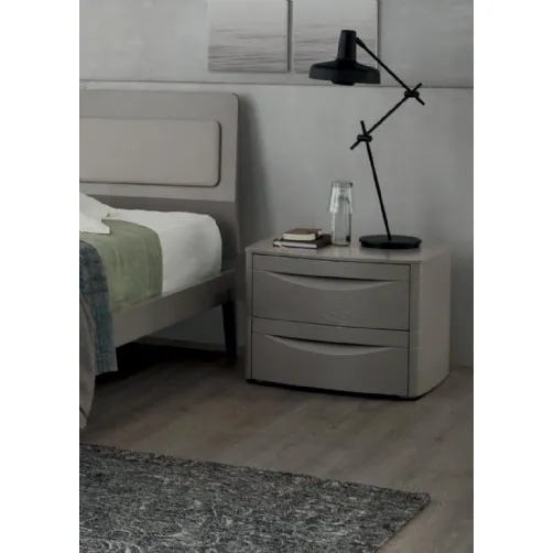 Comodino King in melaminico laccato Grigio di Maronese Acf