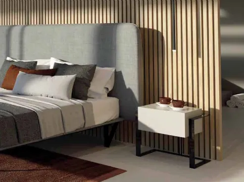 Letto moderno con testiera in tessuto Augusto di Barel