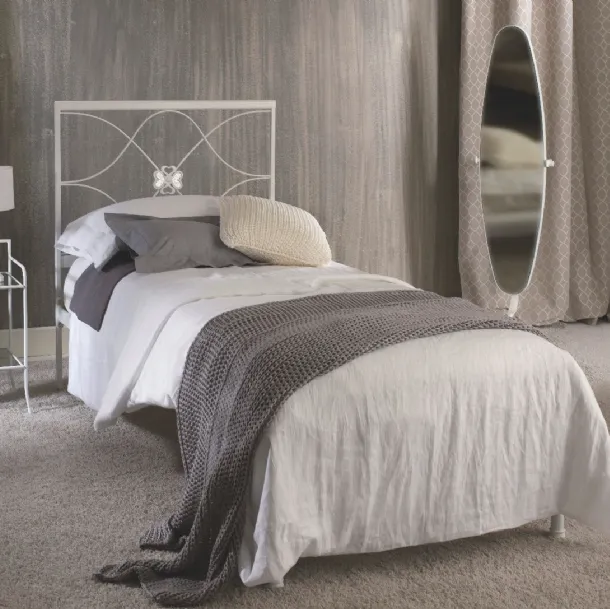 Letto singolo con decorazione in ferro Fiordaliso di Barel