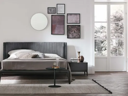 Letto con testiera in legno rovere Marlena di Tomasella