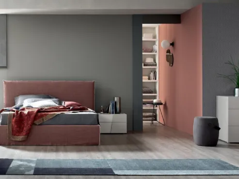 Letto Relax Plus con testiera imbottita e rivestito tessuto di Maronese Acf