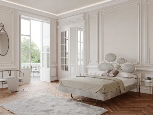 Letto di design con tastiera a ovali imbottiti Notturno di Barel
