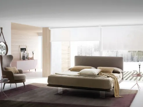 Letto imbottito con testiera Snap di Le Comfort
