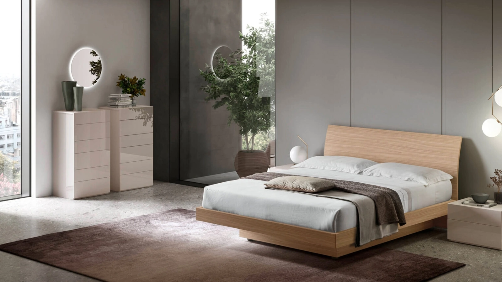 Letto con testiera e contenitore Vela di Maronese