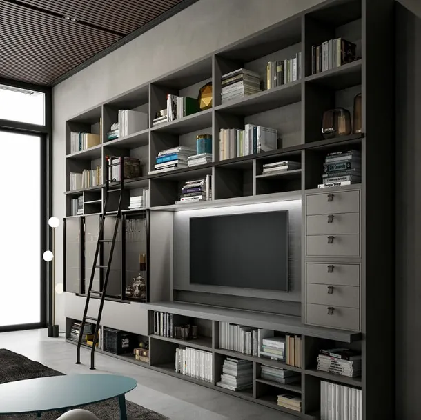 Libreria Speed Up con scala scorrevole di Dall'Agnese