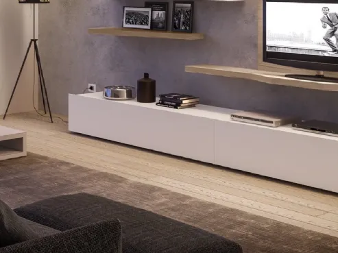 Mobile porta tv con pannello sospeso in legno laccato 590 di Napol