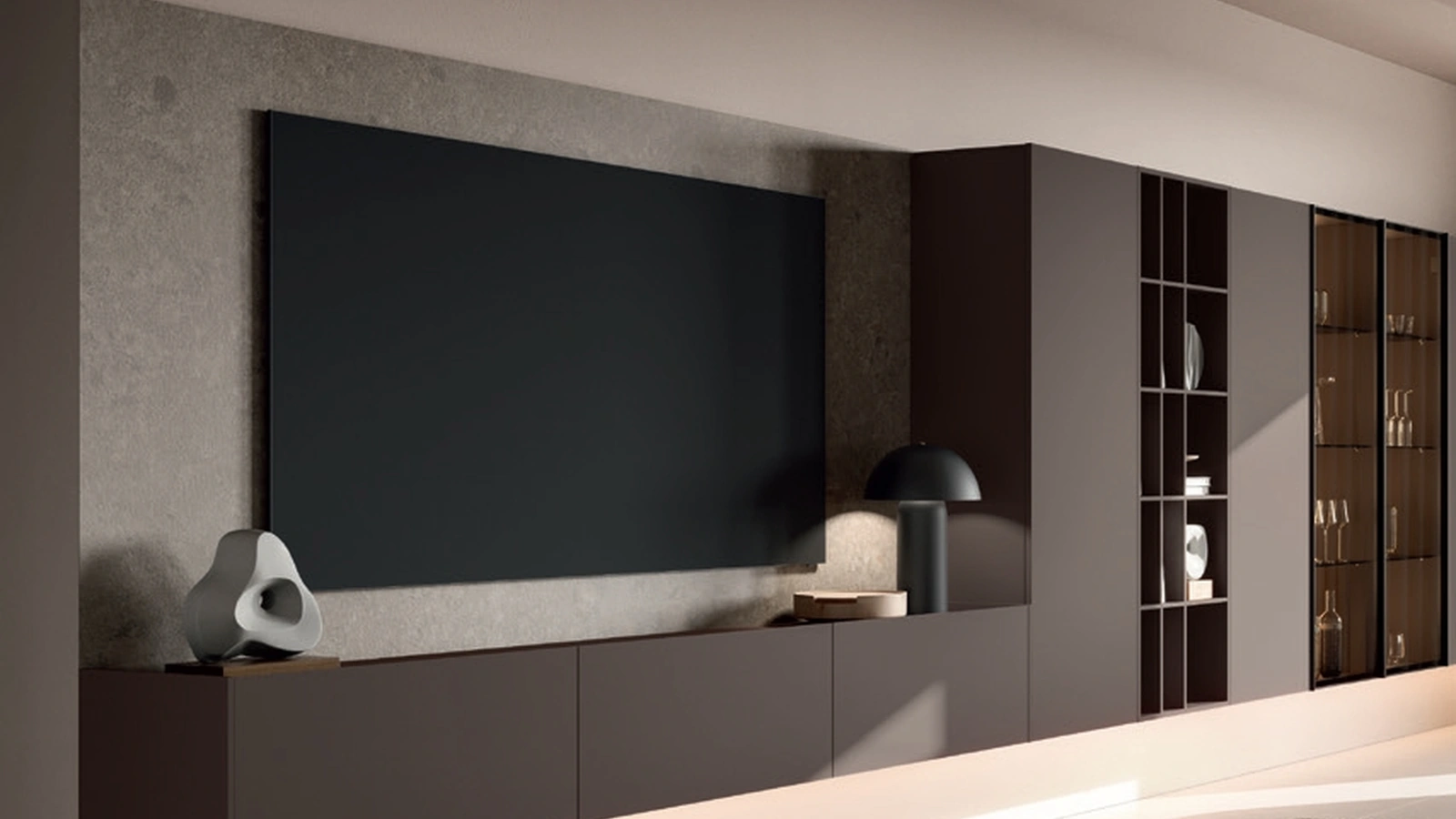 Parete Attrezzata sospesa DA45 Moka di Dall'Agnese