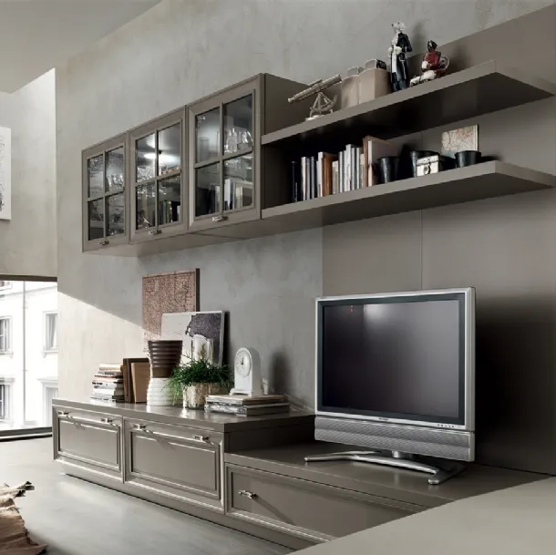 Parete Attrezzata MU459 in finitura Grigio di Maronese Acf