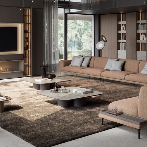 Parete Attrezzata Slim con Camino di Dall'Agnese