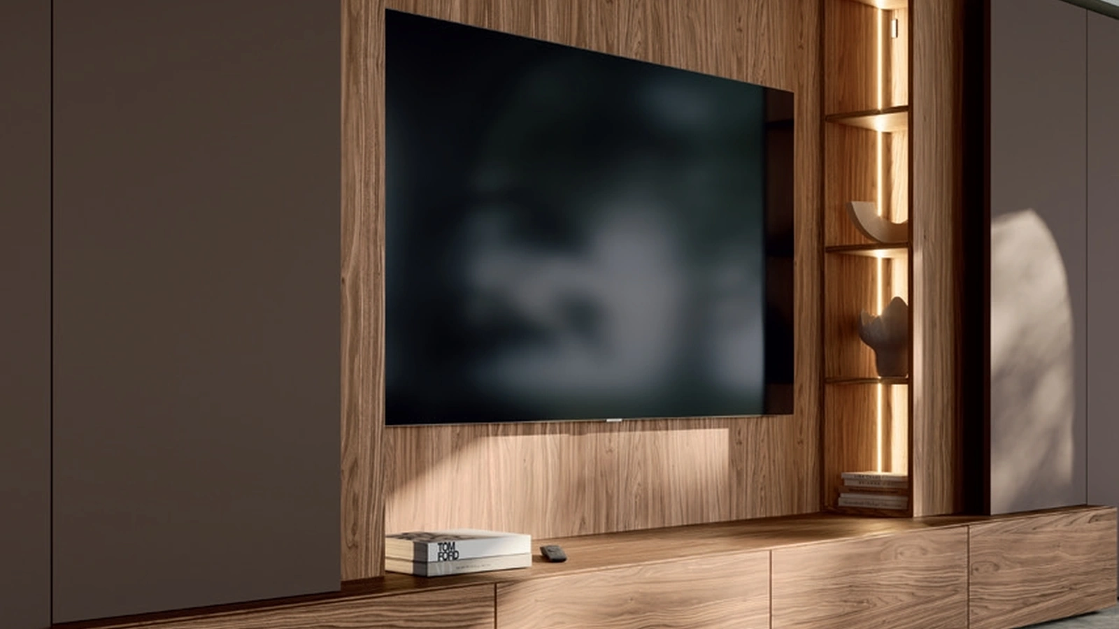 Parete Attrezzata Slim Noce Canaletto di Dall'Agnese