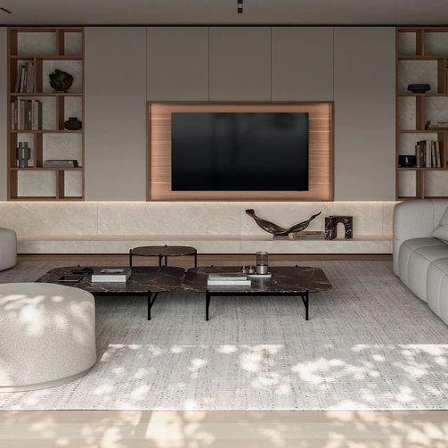 Parete Attrezzata Speed in Laccato e Gres di Dall'Agnese