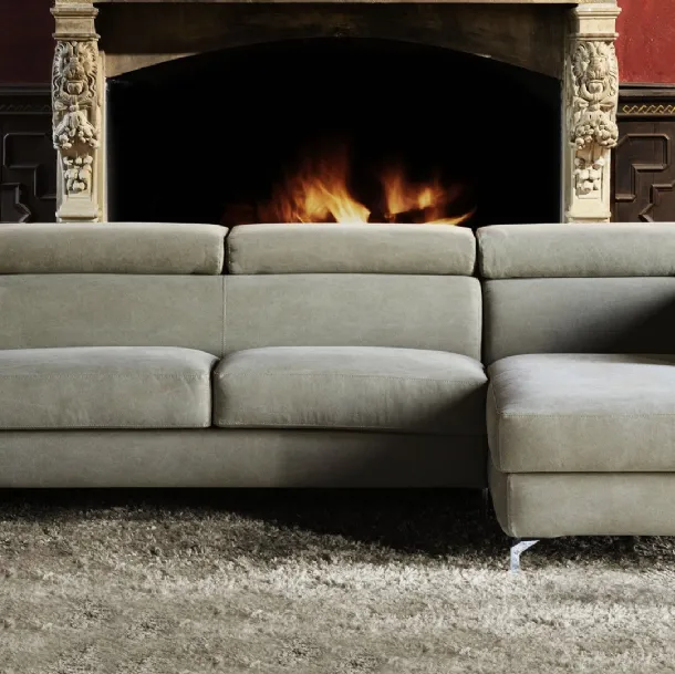 Divano in tessuto con penisola Arnold di Family Bedding
