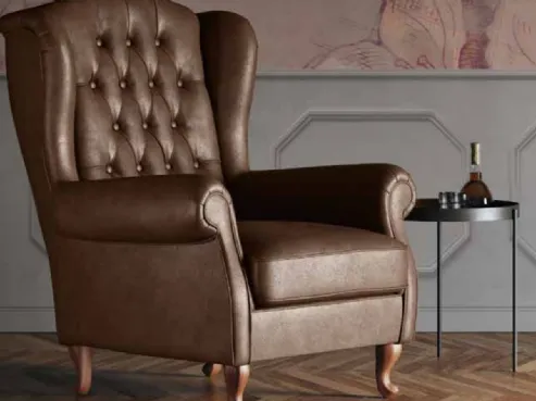 Poltroncina in pelle Bergere di Doimo Salotti
