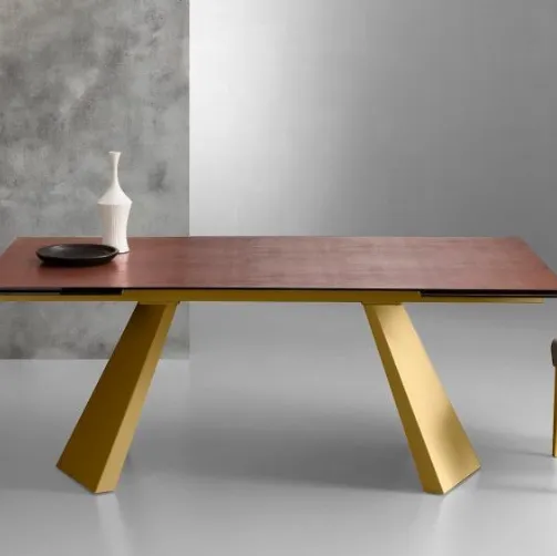 Sedia in legno dorato imbottita Emma Oro di Eurosedia