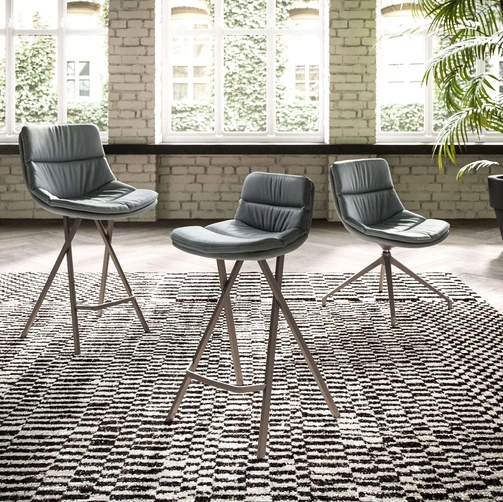 Sgabello imbottito Milo di Ozzio