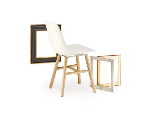 Sedia con telaio in legno massello e monoscocca in polipropilene Pure Loop Binuance Retro di Infiniti