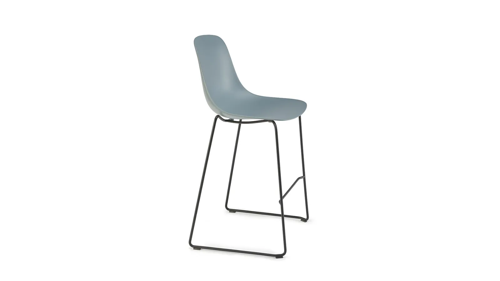 Sgabello Pure Loop Mono Kitchen Stool con scocca in polipropilene e telaio in tubolare di acciaio di Infiniti