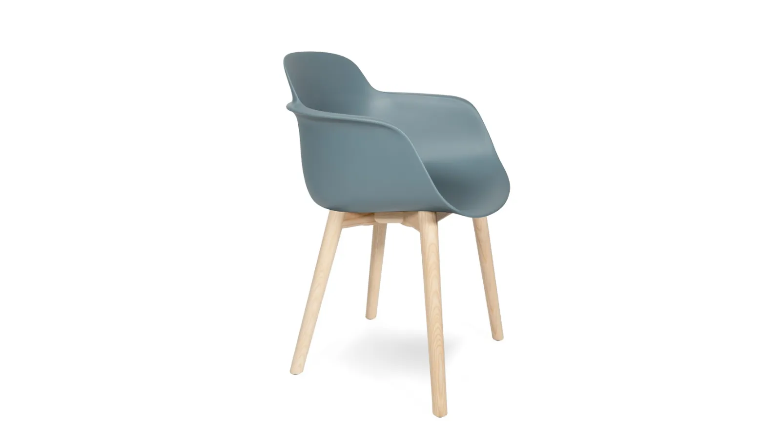 Sedia Sicla Sled con scocca in polipropilene e base in legno di Infiniti