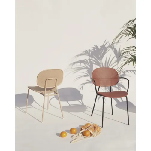 Sedia Tondina Slim in polipropilene con struttura in acciaio di Infiniti