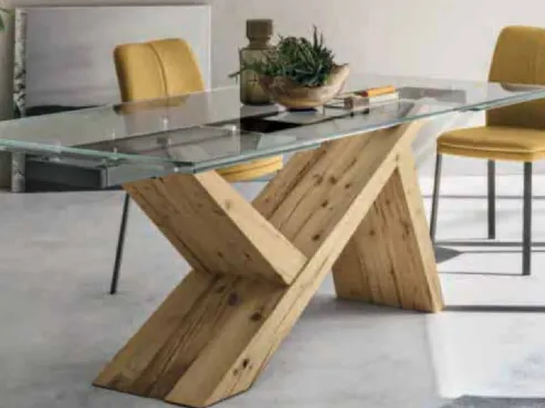 Tavolo allungabile con base in ebete Ikarus di Sedit