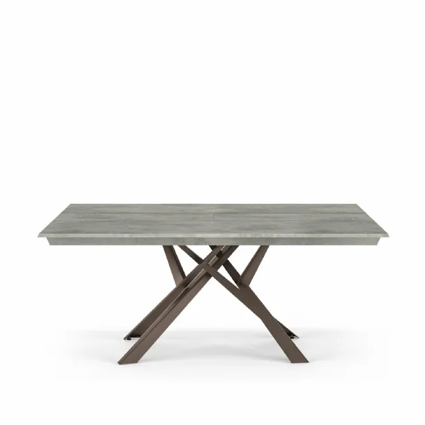 Tavolo allungabile e allargabile Lungo Largo con top in Ecolegno e base in metallo di Easyline